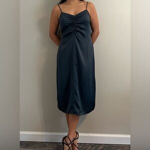 Express Green Silk Slip Midi Dress